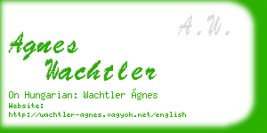 agnes wachtler business card